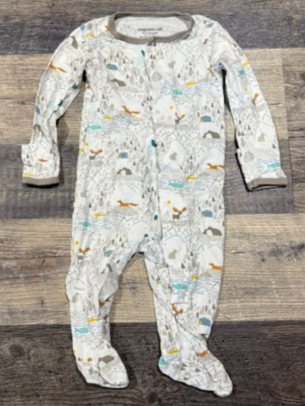 Magnetic Me 0-3 Months Footie Pajamas Print